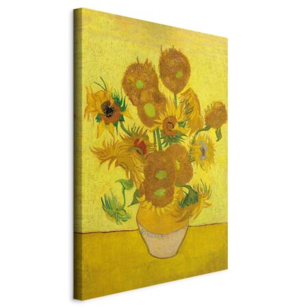 Vincent van Gogh billede på lærred - Stilleben: Vase med femten solsikker - 20 x 30 cm - På italiensk lærred