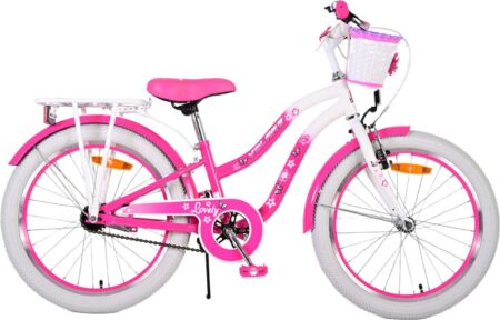 Volare - Børnecykel Med Kurv - 20" Tommer - Blomster - Pink