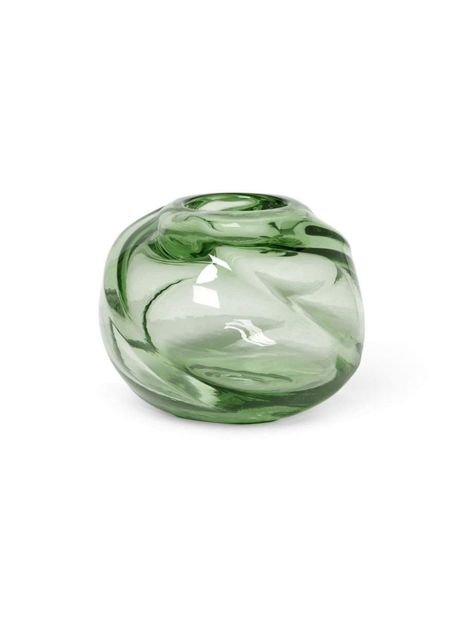 Water Swirl vase, Round fra Ferm Living (Recycled Clear) Water Swirl vase, Round fra Ferm Living (Recycled Clear)