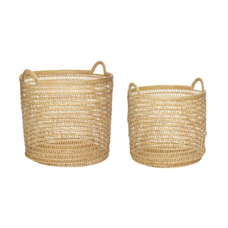 Weave Kurve Natur (sæt af 2) - ø32xh36, ø41xh42cm