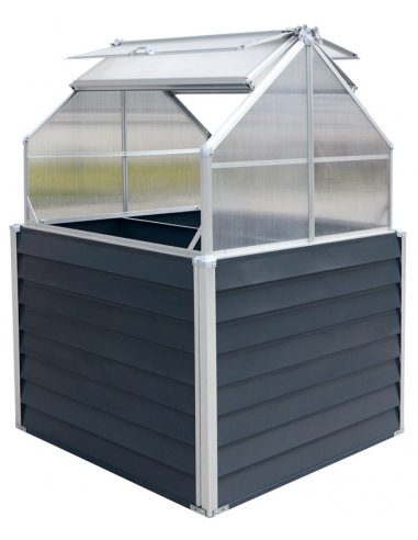 Westmann Store & Grow højbed H169 x B120 x D120 cm i aluminium og polycarbonat - Antracit