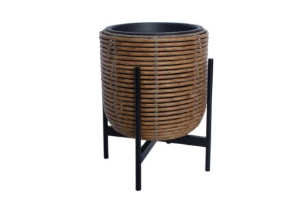 Wicker Blomsterkrukke på stativ 30x30xH38 cm Brun -