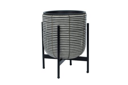 Wicker Blomsterkrukke på stativ 30x30xH38 cm Grå -