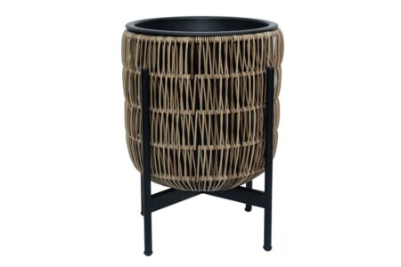 Wicker Blomsterkrukke på stativ 30x30xH38 cm Lysebrun -