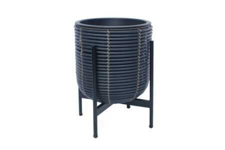 Wicker Blomsterkrukke på stativ 30x30xH38 cm Sort -