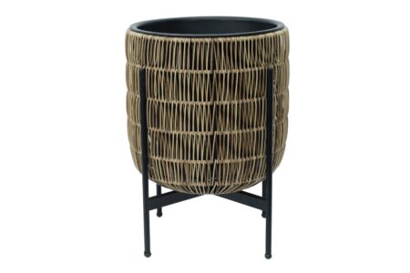 Wicker Blomsterkrukke på stativ 38x38xH49 cm Lysebrun -