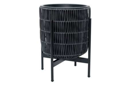 Wicker Blomsterkrukke på stativ 38x38xH49 cm Sort -