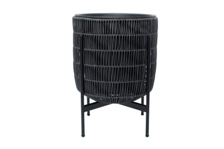 Wicker Urtepotte på stativ 30x30xH38 cm Sort -