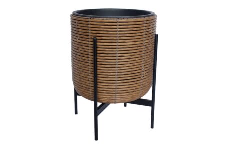 Wicker Urtepotte på stativ 38x38xH49 cm Brun -