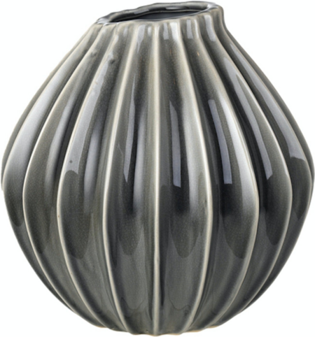Wide, Vase, sort, H25x25 cm, keramik