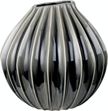 Wide, Vase, sort, H40x40 cm, keramik