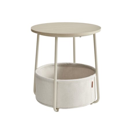 William senge- og sidebord - Hvid/hvid kurv