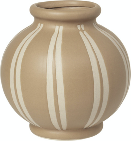 Wilma, Vase, beige/hvid, H17,8x17,8 cm, keramik