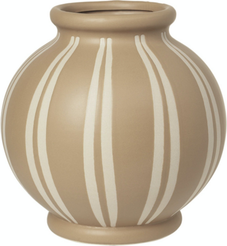 Wilma, Vase, beige/hvid, H24,5x24,5 cm, keramik