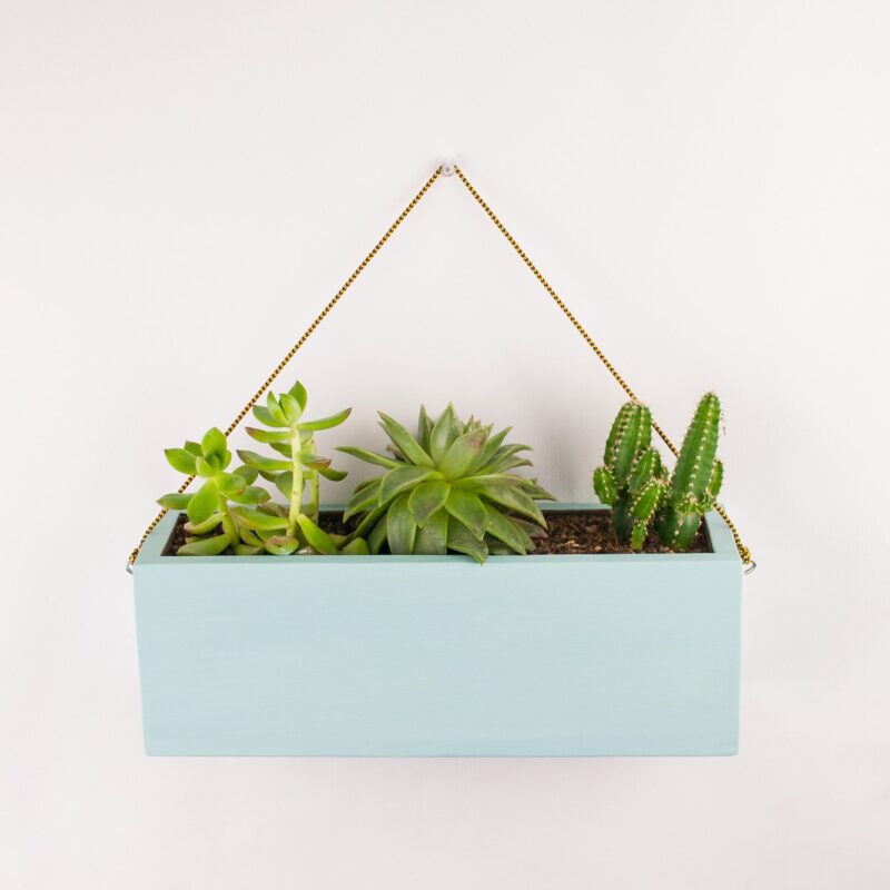 Wooden wall hanging planter, indoor vertical garden planter