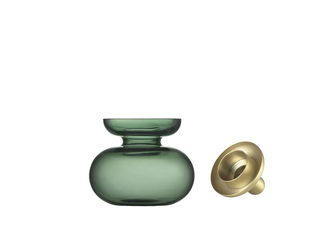 ZONE Denmark - Vase/Lysestage Inu 11 x 10 cm Mos Grøn/Messing ZONE Denmark - Vase/Lysestage Inu 11 x 10 cm Mos Grøn/Messing