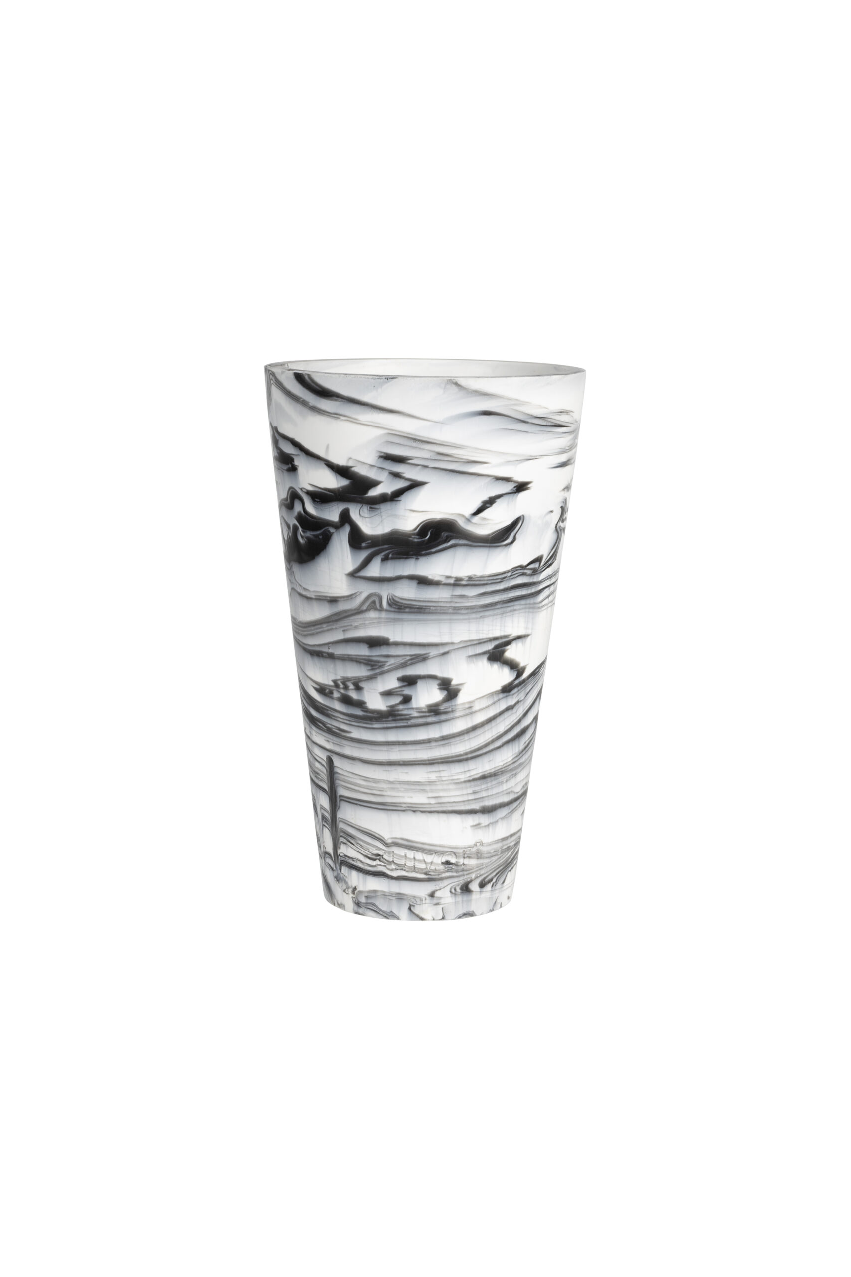 ZUIVER Conic vase M, rund - hvid og sort harpiks ZUIVER Conic vase M, rund - hvid og sort harpiks