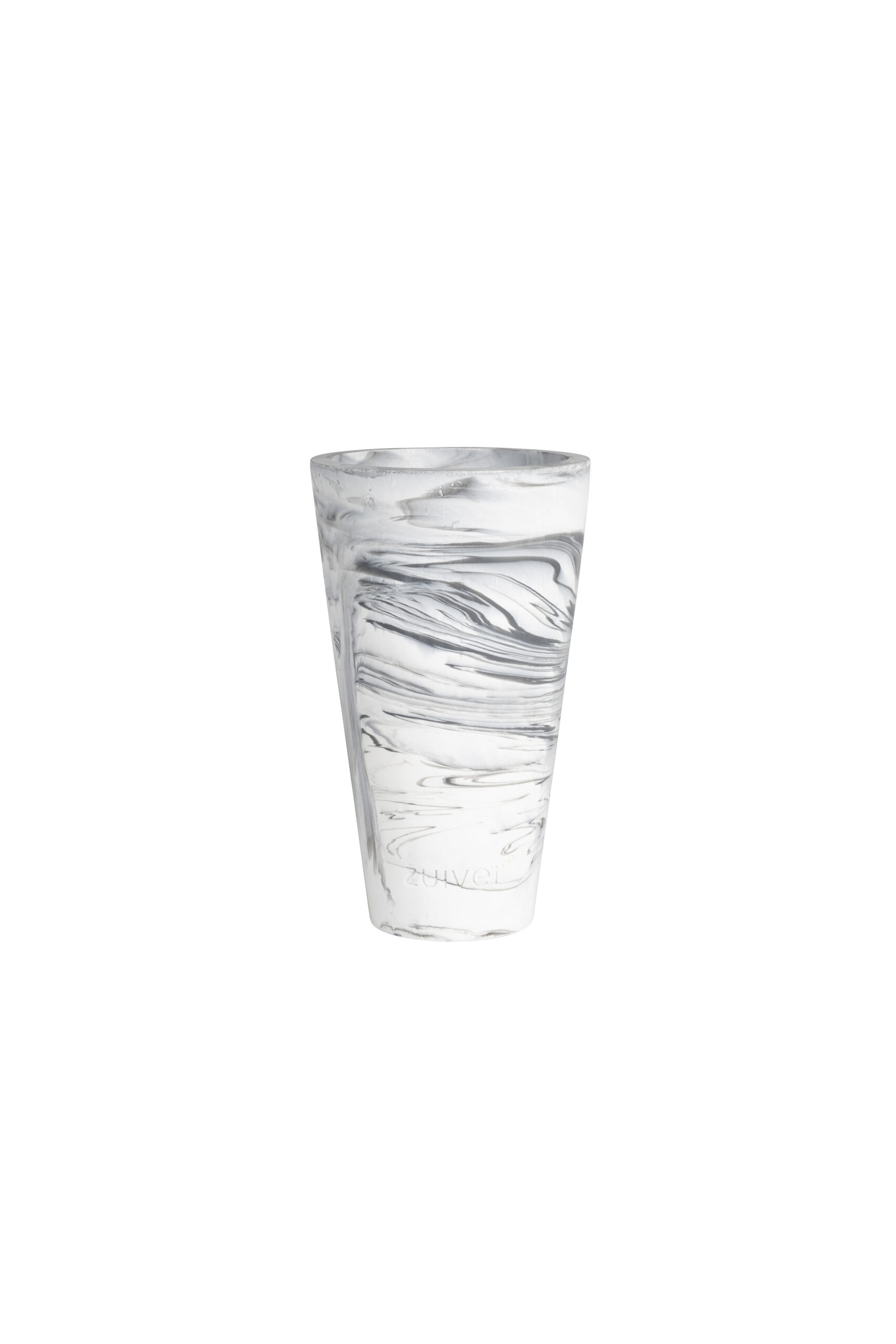ZUIVER Conic vase S, rund - hvid og sort harpiks ZUIVER Conic vase S, rund - hvid og sort harpiks