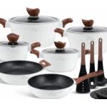 Zilner POTS WITH GRANITE COATING SET 15 ELEMENTS. ZILNER WHITE LILLY ZL-8515