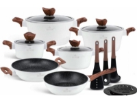 Zilner POTS WITH GRANITE COATING SET 15 ELEMENTS. ZILNER WHITE LILLY ZL-8515