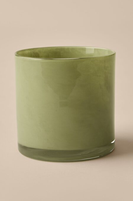 &Home - Lysestage/krukke Ruby Large højde 15 cm - Grøn - Lysestager & lanterner - - Homeroom