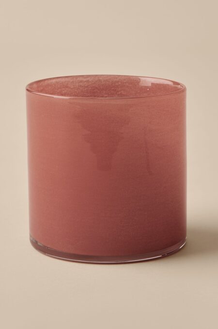 &Home - Lysestage/krukke Ruby Large højde 15 cm - Rød - Lysestager & lanterner - - Homeroom