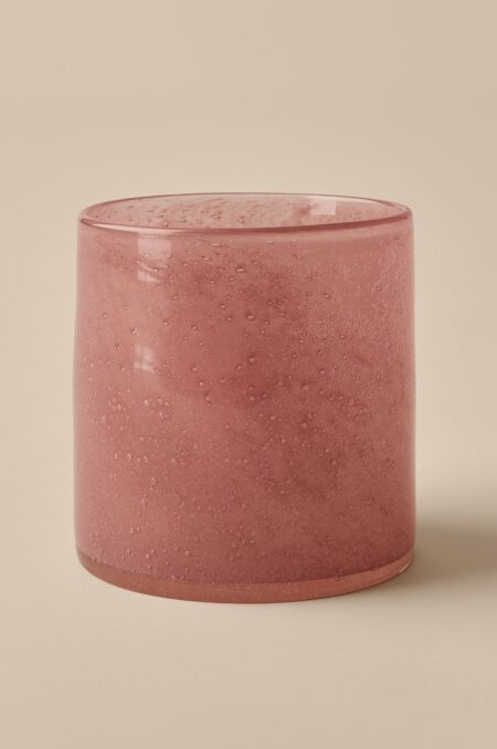 &Home - Lysestage/krukke Ruby Large h⌀jde 15 cm - Rosa - Lysestager & lanterner - - Homeroom