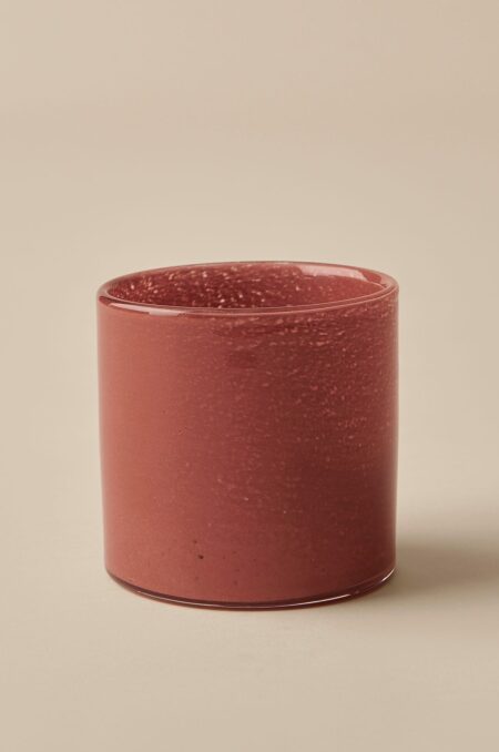 &Home - Lysestage/krukke Ruby Medium højde 12 cm - Rød - Lysestager & lanterner - - Homeroom