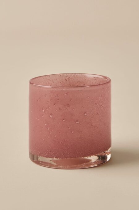 &Home - Lysestage/krukke Ruby Medium h⌀jde 12 cm - Rosa - Lysestager & lanterner - - Homeroom