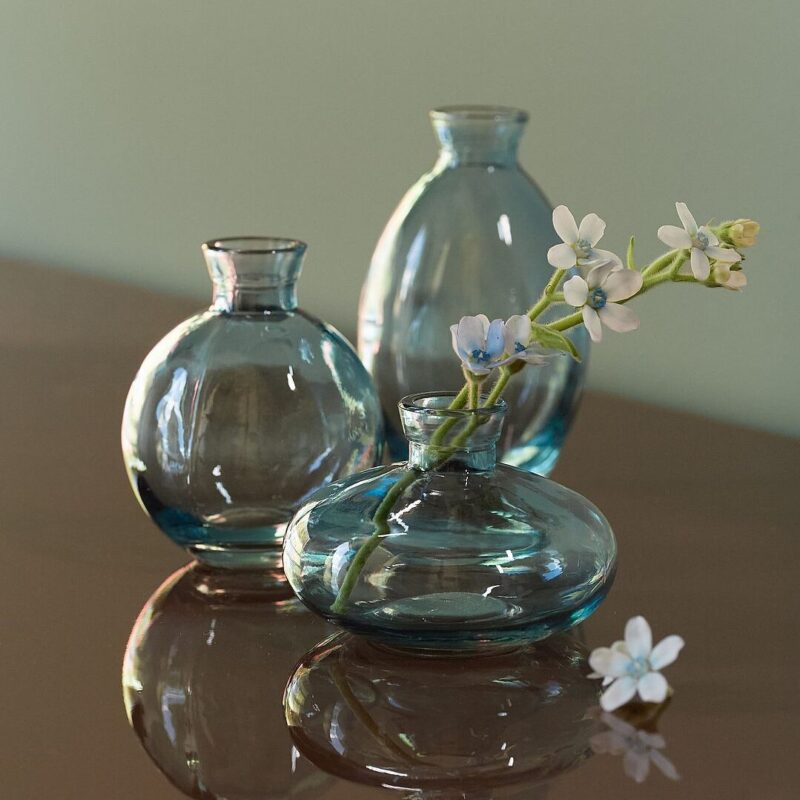 &Home – Vase Bloom 3-delt sæt – Blå – Urtepotteskjulere & vaser – – Homeroom