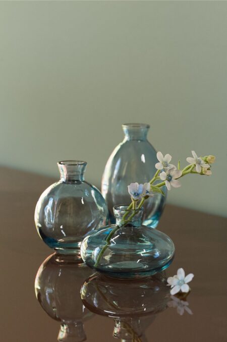 &Home - Vase Bloom 3-delt sæt - Blå - Urtepotteskjulere & vaser - - Homeroom