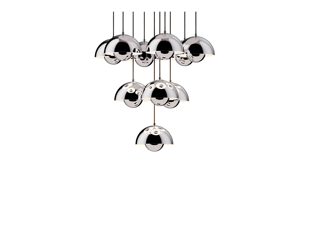 &Tradition - Flowerpot VP10 Lysekrone Ø53 Chrome-Plated &Tradition - Flowerpot VP10 Lysekrone Ø53 Chrome-Plated