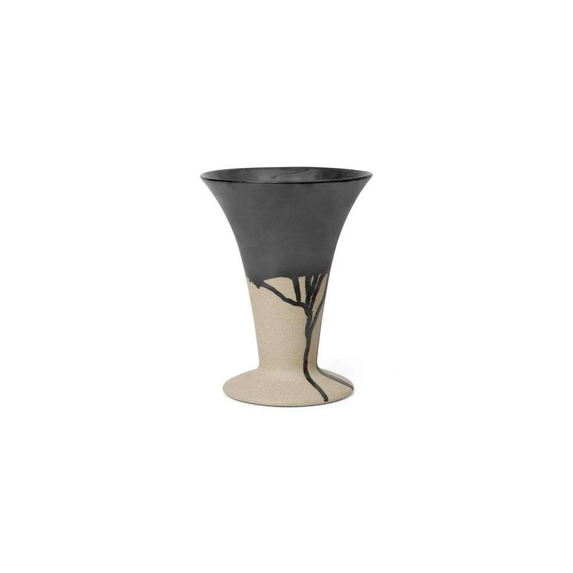 ferm LIVING - Flores Vase Sand/Black ferm LIVING - Flores Vase Sand/Black