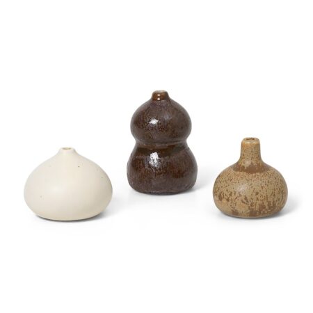 ferm LIVING Komo vase mini sæt med 3 Brown/White