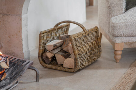 nkuku Sadra Rattan Log Basket | Storage & Hanging Accessories | Natural