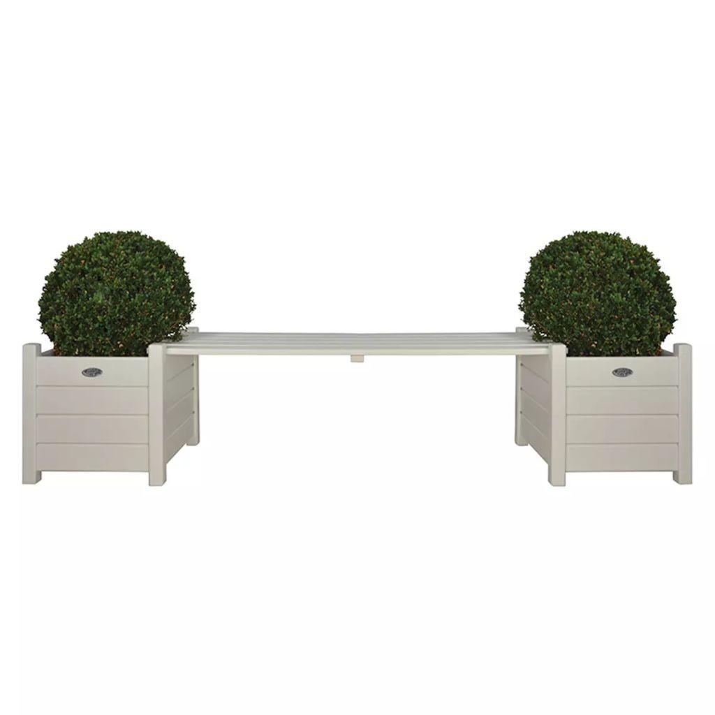 plantekasser CF33W med bænk imellem, hvide plantekasser CF33W med bænk imellem, hvide