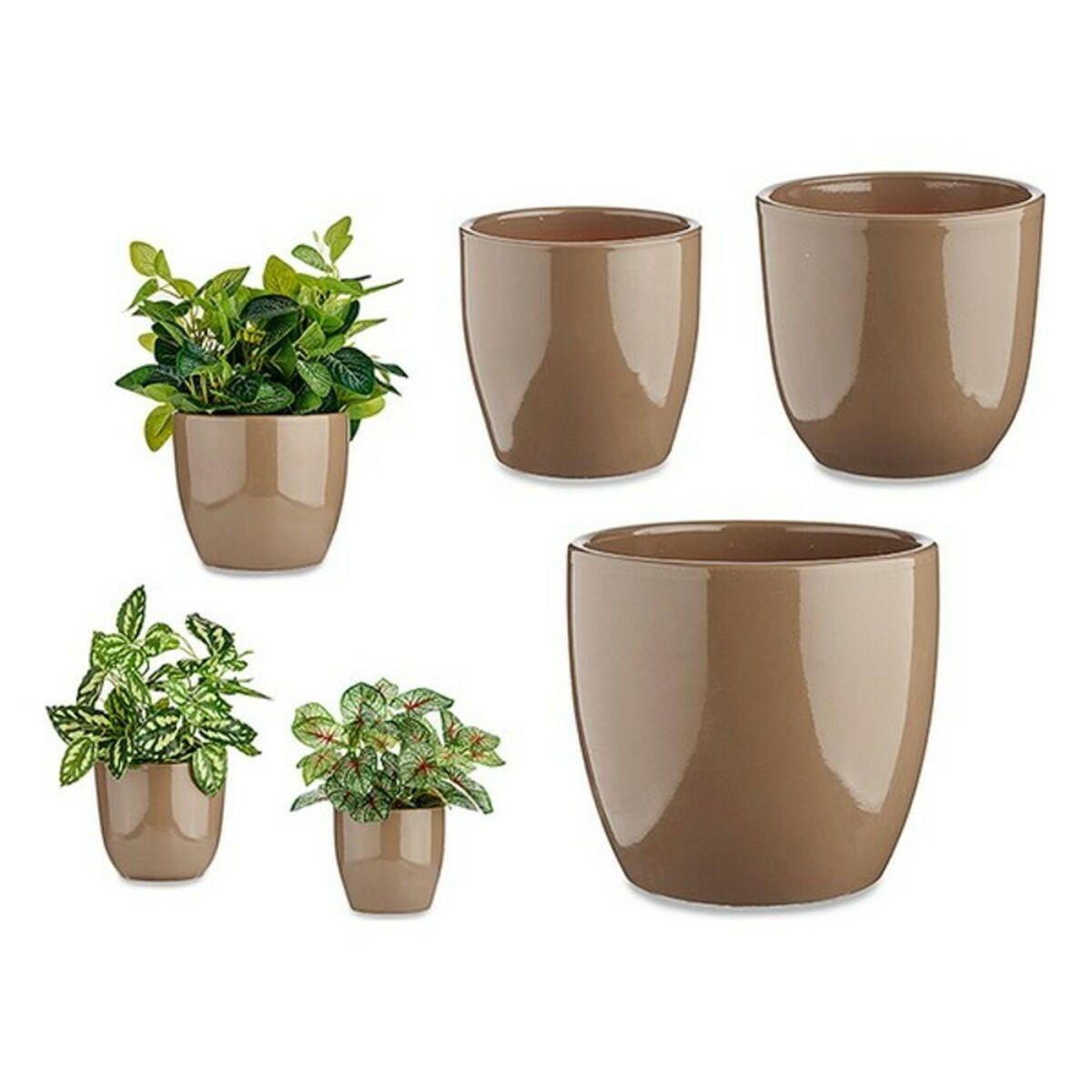 plantekrukker Brun Ler (3 Dele) (22,5 x 18,5 x 22,5 cm) plantekrukker Brun Ler (3 Dele) (22,5 x 18,5 x 22,5 cm)