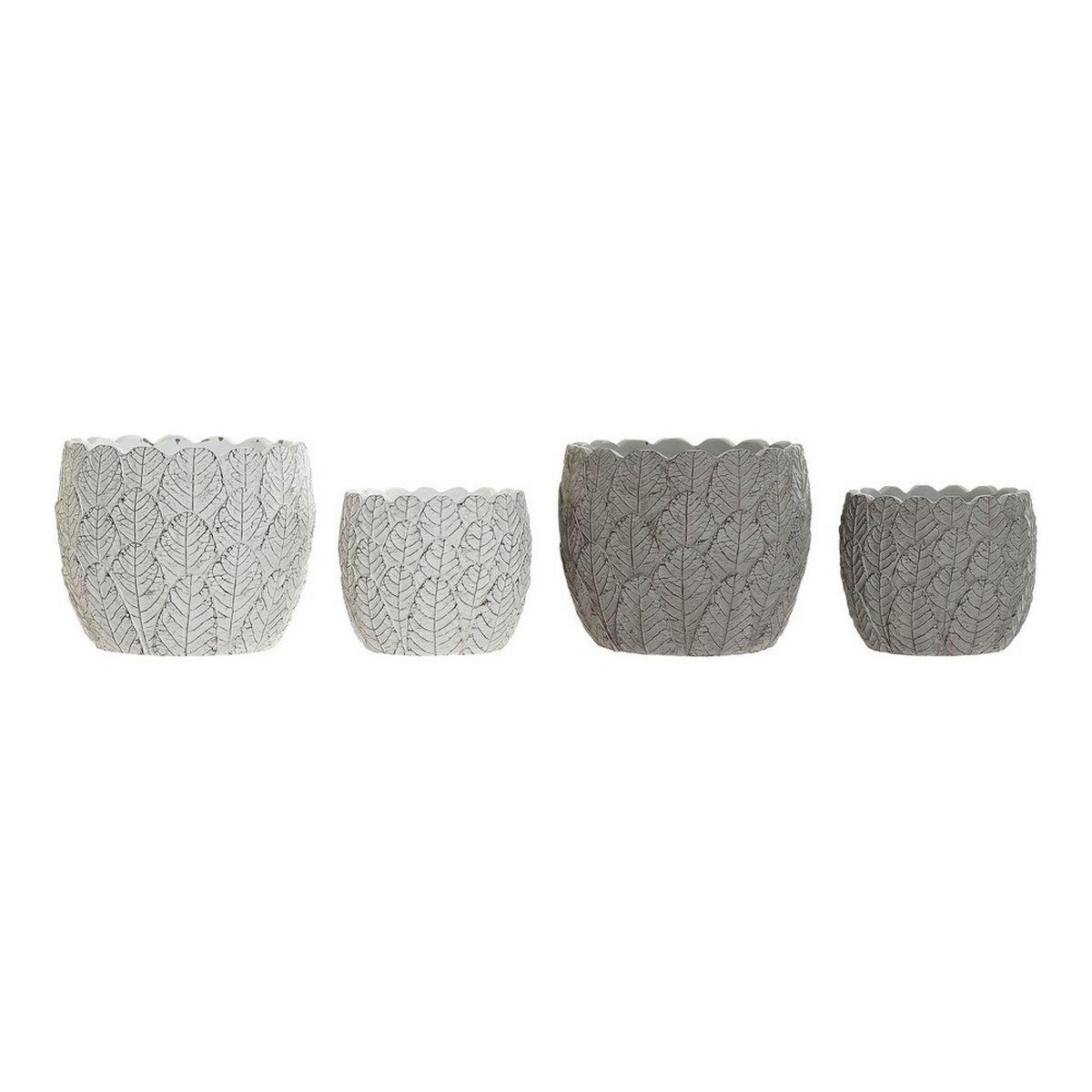 plantekrukker DKD Home Decor Grå Cement Hvid Blad af en plante (2 enheder) (18 x 18 x 15 cm) plantekrukker DKD Home Decor Grå Cement Hvid Blad af en plante (2 enheder) (18 x 18 x 15 cm)