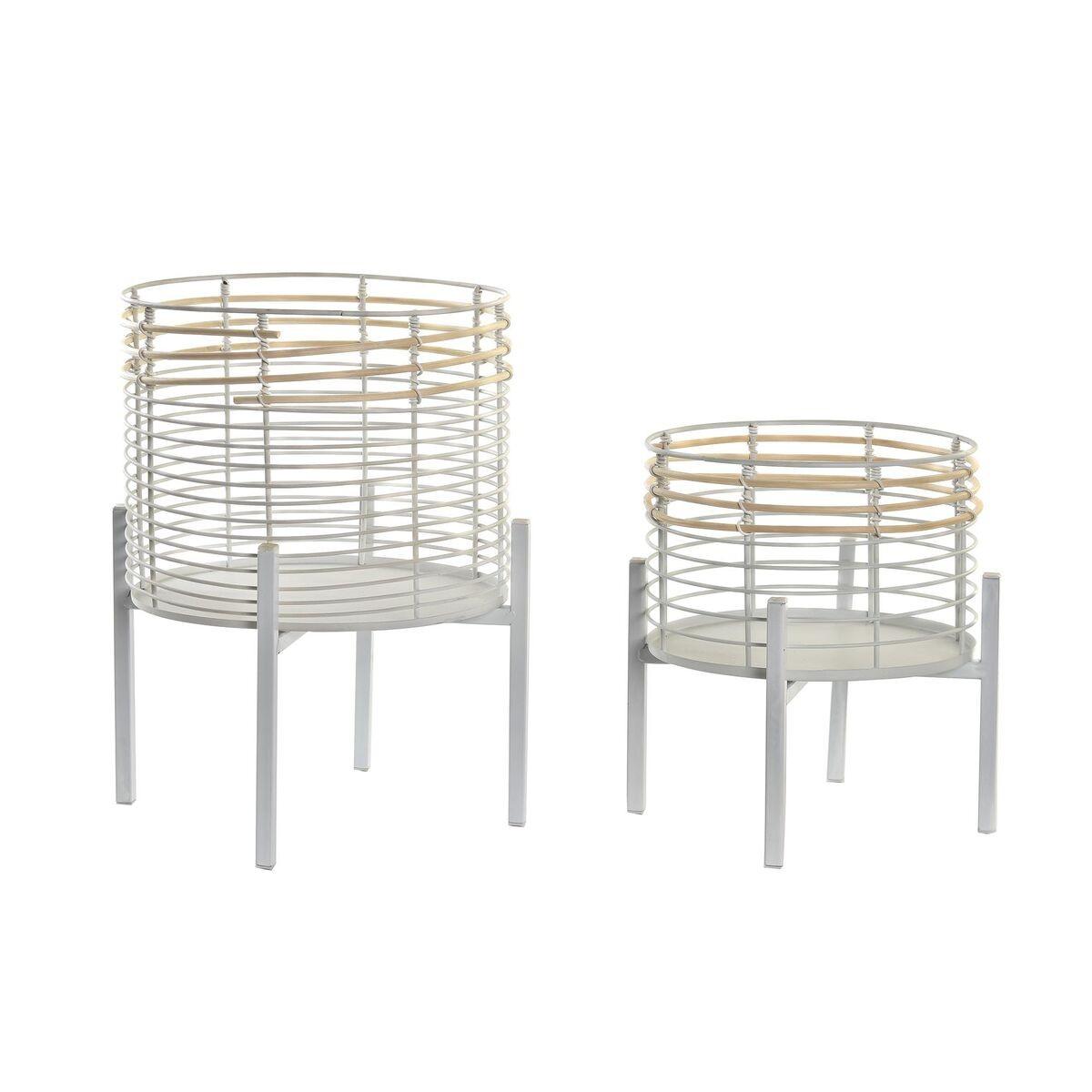 plantekrukker Natur Metal Hvid Rattan (25 x 25 x 32 cm) plantekrukker Natur Metal Hvid Rattan (25 x 25 x 32 cm)