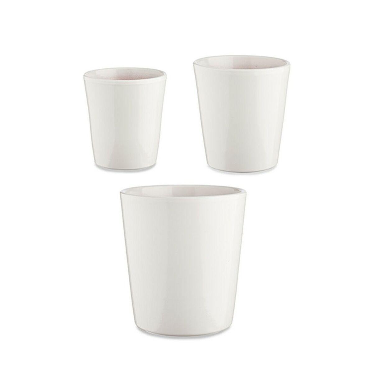 plantekrukker Ø 14 cm Ø 22 cm Ø 17 cm Cónica 3 Dele Hvid plantekrukker Ø 14 cm Ø 22 cm Ø 17 cm Cónica 3 Dele Hvid