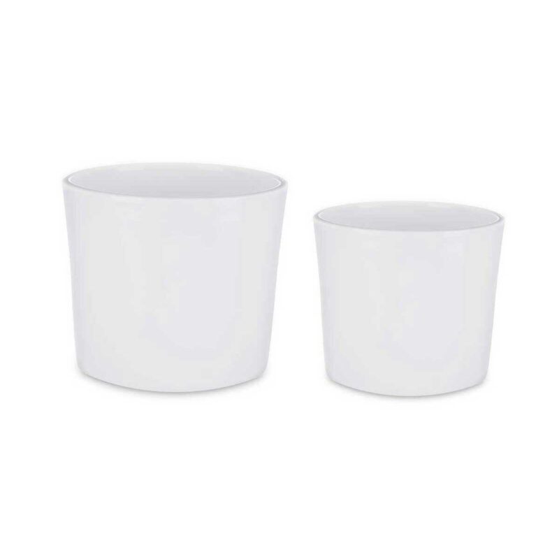 plantekrukker Ø 22 cm Ø 27 cm 2 Dele Hvid Ler plantekrukker Ø 22 cm Ø 27 cm 2 Dele Hvid Ler