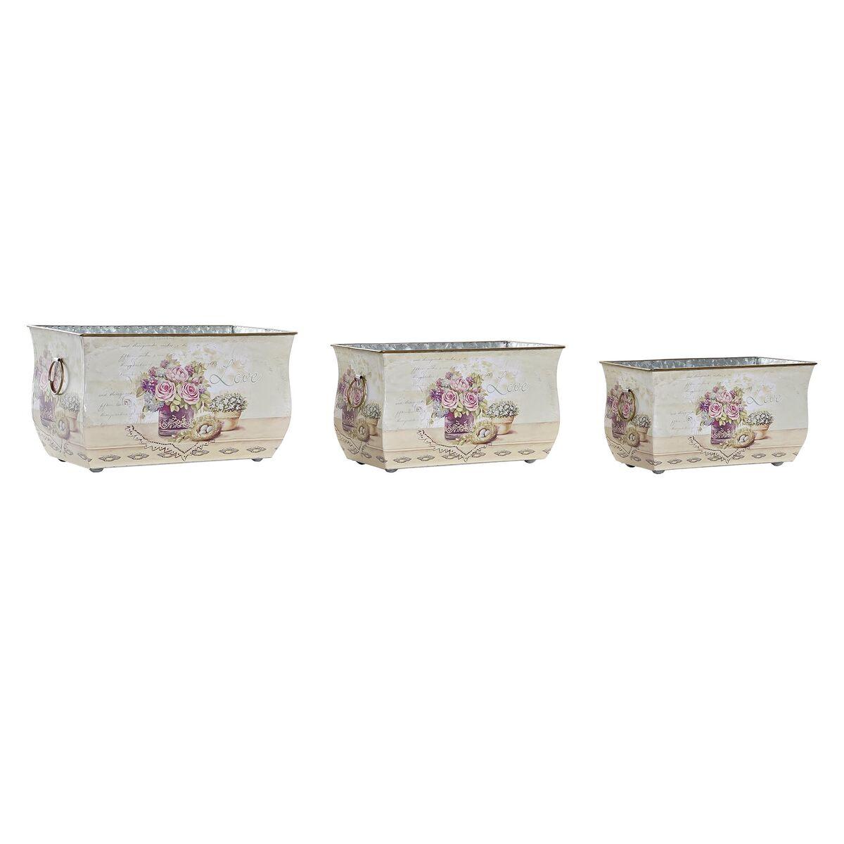 plantekrukker Pink Metal Cvetlice Shabby Chic 31 x 18 x 17,5 cm plantekrukker Pink Metal Cvetlice Shabby Chic 31 x 18 x 17,5 cm
