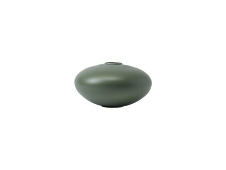 raawii - Alev Vase 02 / Small - Vase - Elm Green - Ø17,5 x H10 cm
