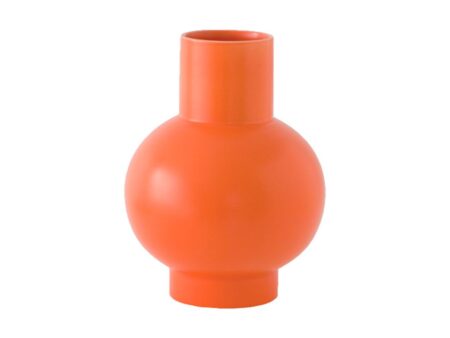 raawii - Strøm Vase / Extra Large - Vase - Vibrant Orange - Ø25 x H33 cm