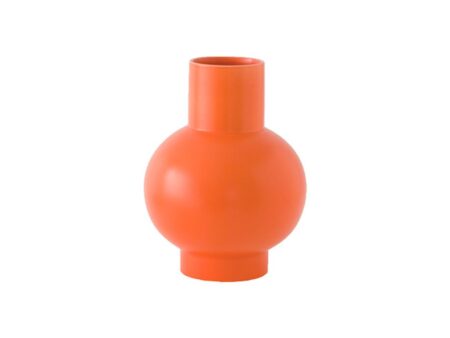 raawii - Strøm Vase / Large - Vase - Vibrant Orange - Ø18 x H24 cm