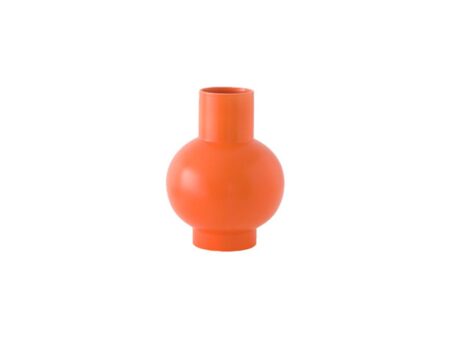 raawii - Strøm Vase / Small - Vase - Vibrant Orange - Ø12 x H16 cm