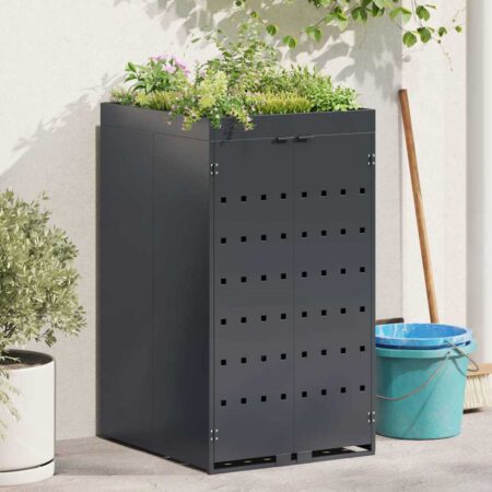 vidaXL Affaldsbeholder opbevaring med plantekasse tag til enkelt 240L beholder