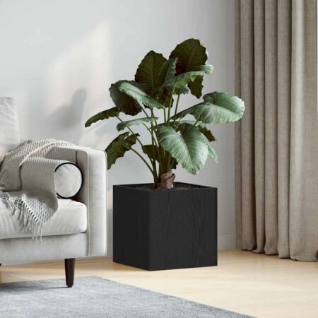 vidaXL Blomsterkasse Sort eg 40 x 38.5 x 40 cm Konstrueret træ