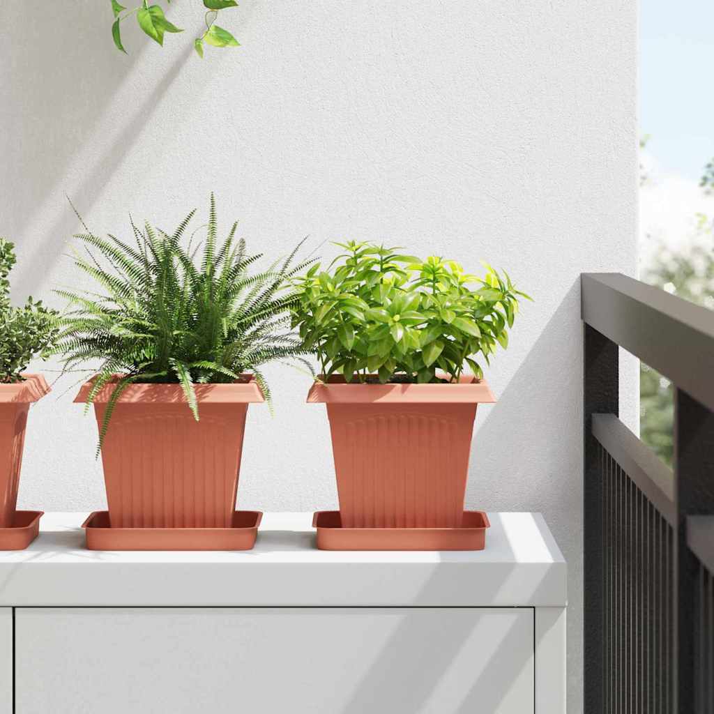 vidaXL Firkantet Blomsterkrukke 24 pcs Mursten Rød 16 x 16 x 14 cm vidaXL Firkantet Blomsterkrukke 24 pcs Mursten Rød 16 x 16 x 14 cm