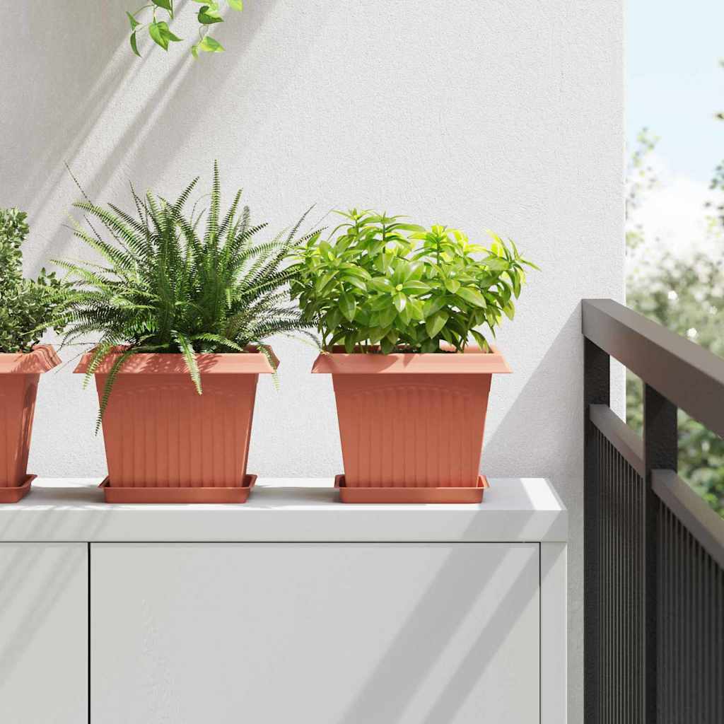 vidaXL Firkantet Blomsterkrukke 24 pcs Mursten Rød 23 x 23 x 17,5 cm vidaXL Firkantet Blomsterkrukke 24 pcs Mursten Rød 23 x 23 x 17,5 cm